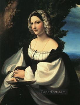  Antonio Obras - Retrato de una dama del Manierismo renacentista Antonio da Correggio